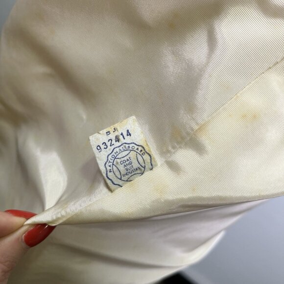 Vintage 60s Kaufman Bros Cream Boucle Wool Swing Coat Mod Mid Century *READ - Picture 16 of 16